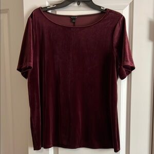 Ann Taylor Deep Burgundy Velvet Top